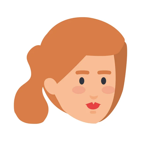 Hermosa mujer cabeza avatar carácter — Vector de stock