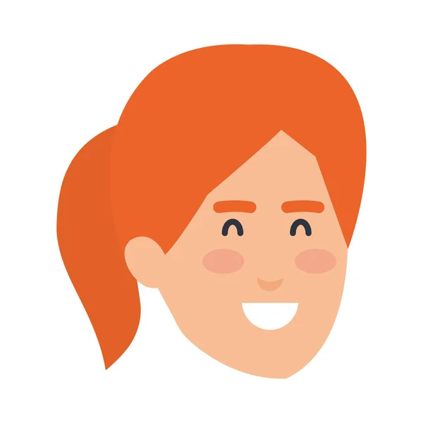 Mooie vrouw hoofd avatar karakter — Stockvector