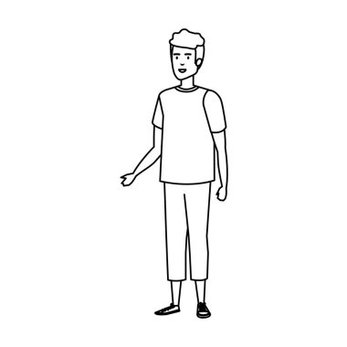 Genç ve rahat bir adam karakter