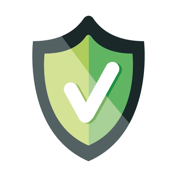 Escudo de seguridad con símbolo ok — Vector de stock