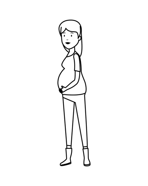 Mujer embarazo avatar carácter — Vector de stock