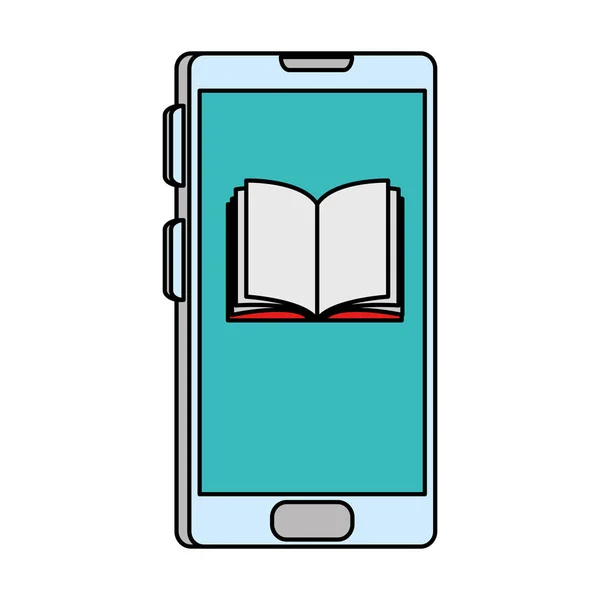 Smartphone avec livre électronique — Image vectorielle