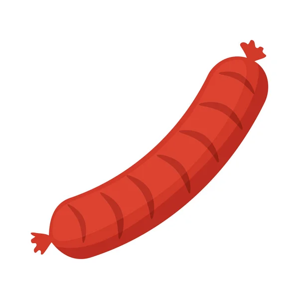 Délicieuse icône barbecue saucisse — Image vectorielle