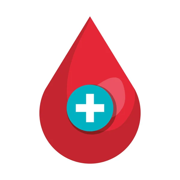 Blood drop with medical cross — Stock Vector