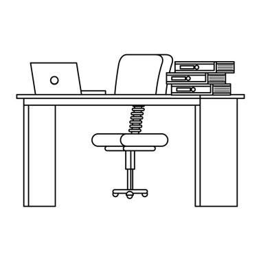 ofis büro dizüstü bilgisayar ve kitap işyeri sahne ile