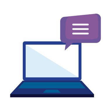 dizüstü bilgisayarla konuşma balonu