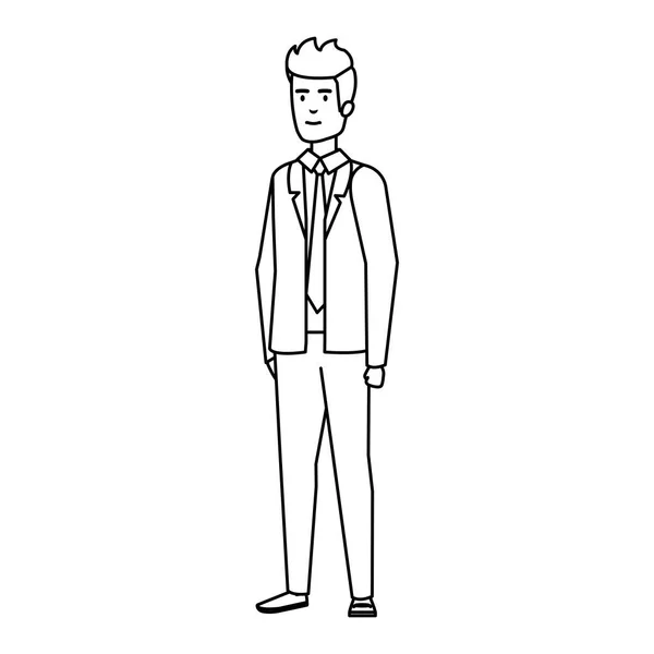 Elegante personaje de hombre de negocios avatar — Vector de stock