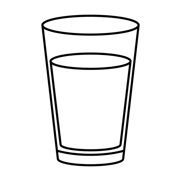 Iogurte no ícone de vidro — Vetor de Stock