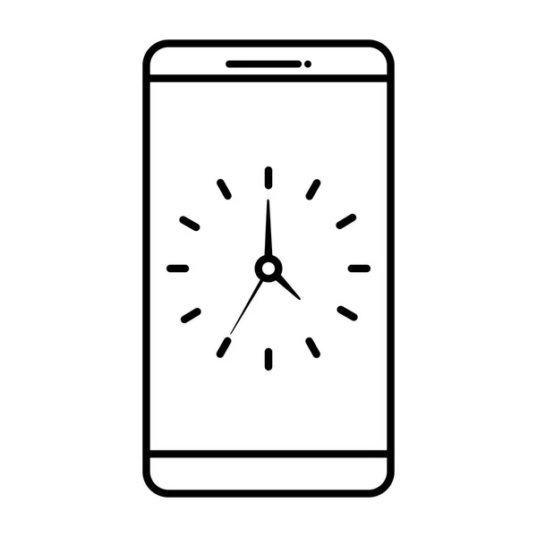 Смартфон з годинником часу — стоковий вектор