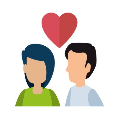 kalp sevgi ile genç Çift