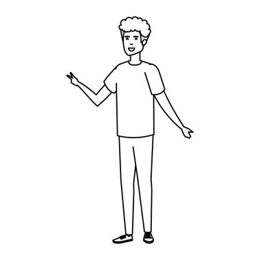 Genç ve rahat bir adam karakter