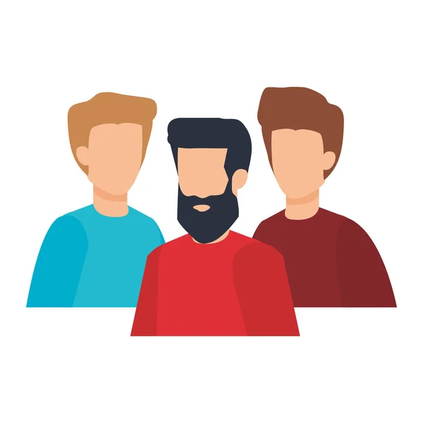 Groupe de personnages hommes — Image vectorielle