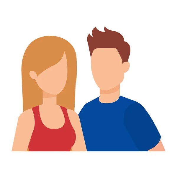 Coppia icone personaggi avatar — Vettoriale Stock