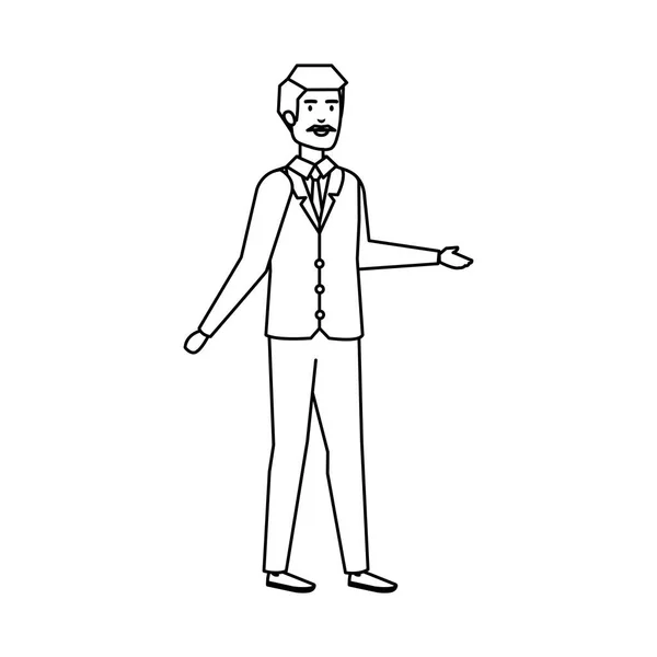 Elegante personaje de hombre de negocios avatar — Archivo Imágenes Vectoriales