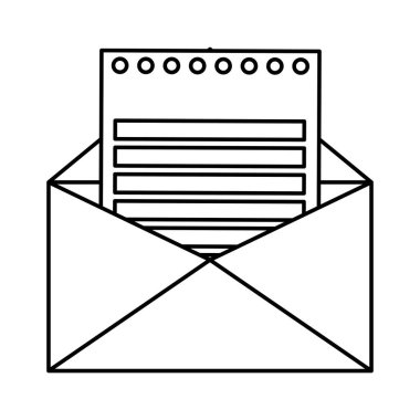 Zarf posta izole simgesi