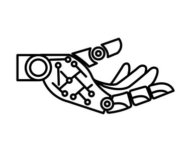 robot el izole simgesi