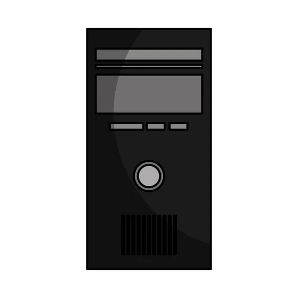 Computer desktop cpu isolated icon — Stock Vector