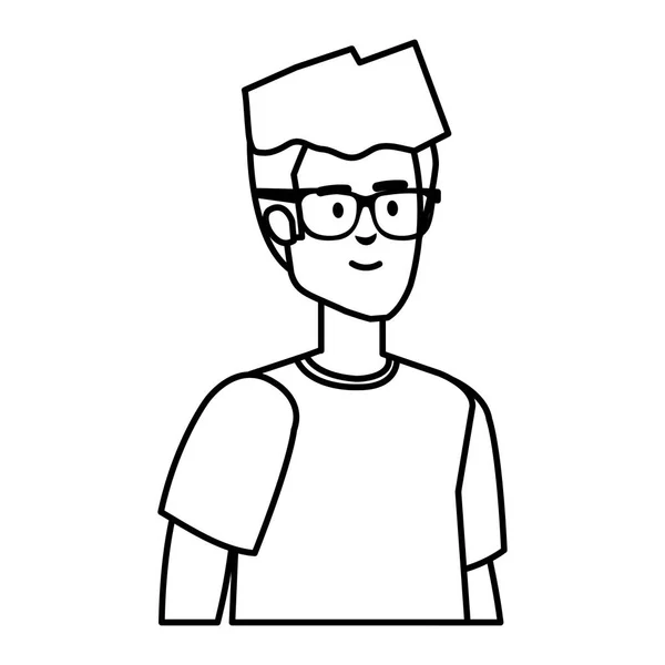 Joven hombre avatar carácter — Vector de stock