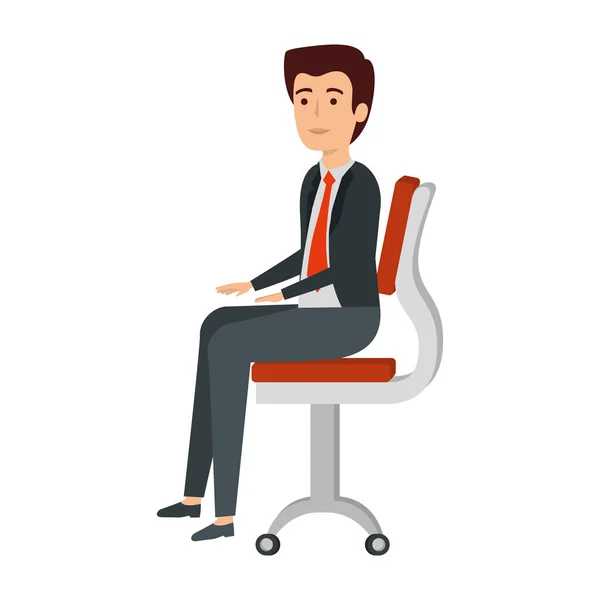 Elegante homem de negócios sentado na cadeira — Vetor de Stock