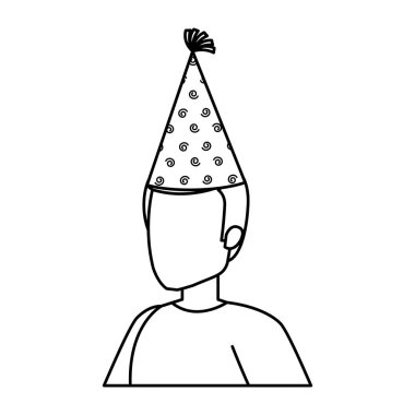 parti şapkası ile genç adam