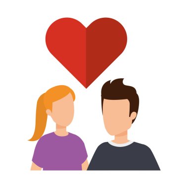 kalp sevgi ile genç Çift