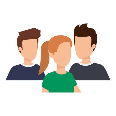 bir grup genç karakter