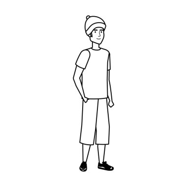 kar maskesi avatar karakter ile genç adam