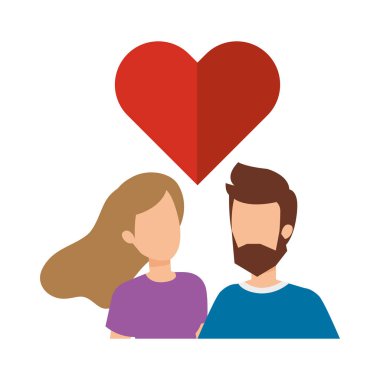 kalp sevgi ile genç Çift