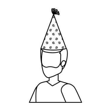 Sakal ve parti şapka ile genç adam