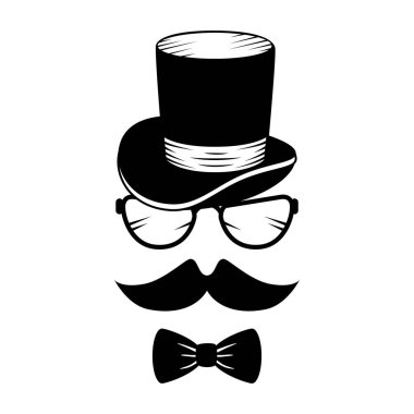 küme stili hipster aksesuarları simgeler