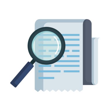 Büyüteç ile vergi belgeleri