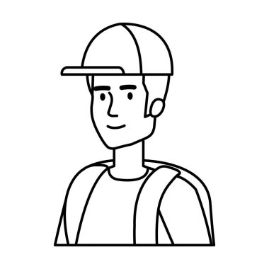 seyahat çantası avatar karakter ile genç adam