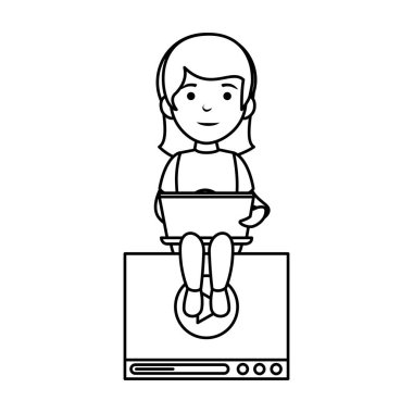 liseli kızlar dizüstü bilgisayar ve media player ile