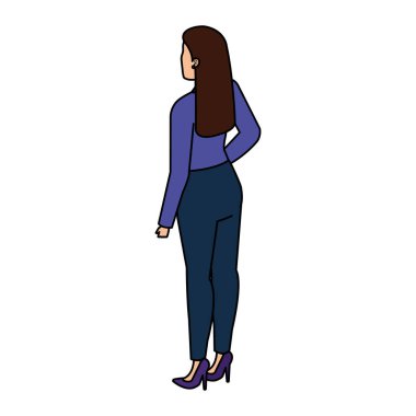 şık iş kadını arka avatar karakter