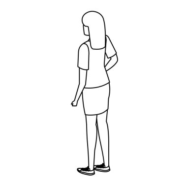 şık iş kadını arka avatar karakter