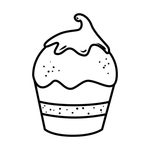 Delicious cupcake sweet icon — Stock Vector