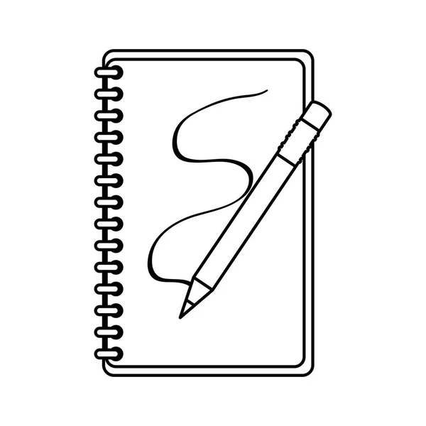 Escritório notepad com lápis — Vetor de Stock