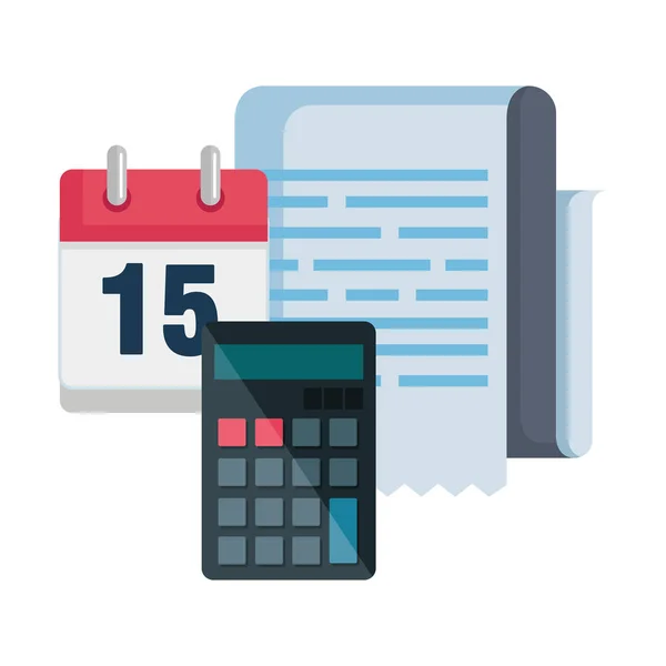 Αριθμομηχανή μαθηματικά με το ημερολόγιο και τους φόρους — Διανυσματικό Αρχείο