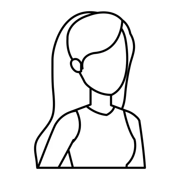 Hermosa mujer avatar carácter — Vector de stock