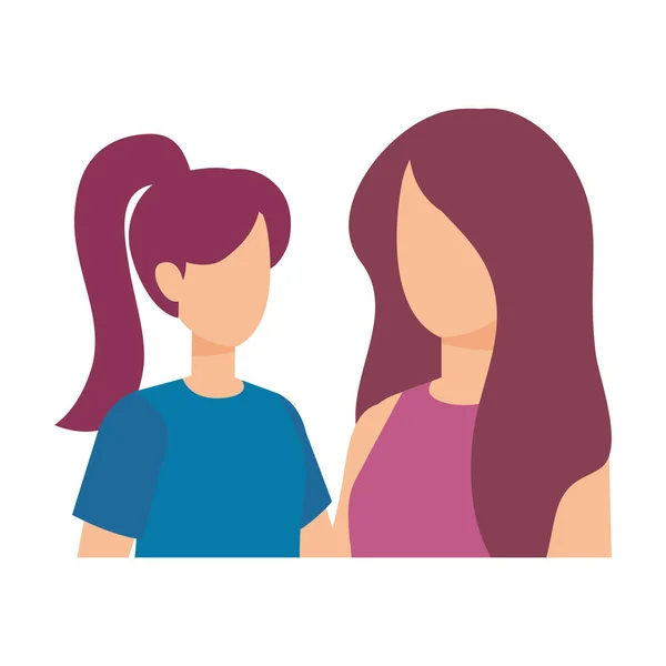 Pár lányok avatar karakter — Stock Vector