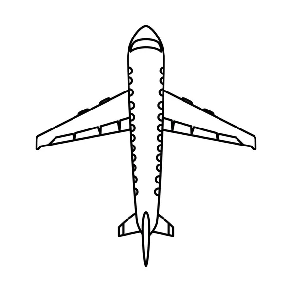Самолет летит изолированный значок — стоковый вектор
