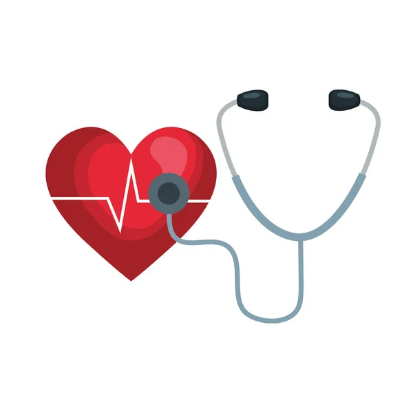 Heart cardio isolated icon — Stock Vector