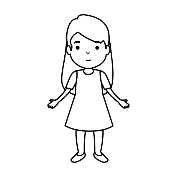 Mignon personnage de petite fille — Image vectorielle