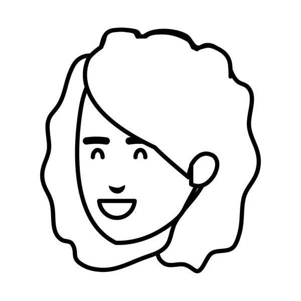 Güzel bir kadın baş avatar karakter — Stok Vektör