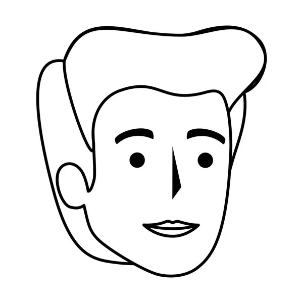 Mladý muž hlavou avatar postava — Stockový vektor