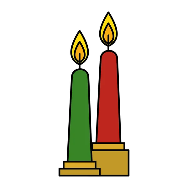 Vela de Navidad icono decorativo — Vector de stock