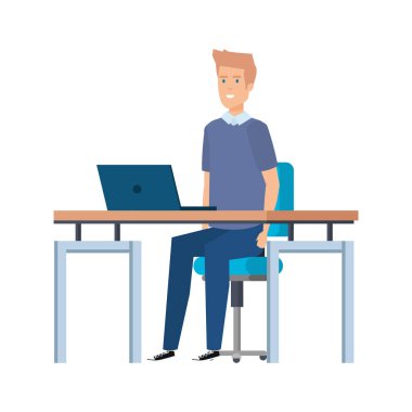 iş yerinde genç adam