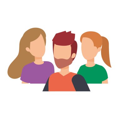 bir grup genç karakter