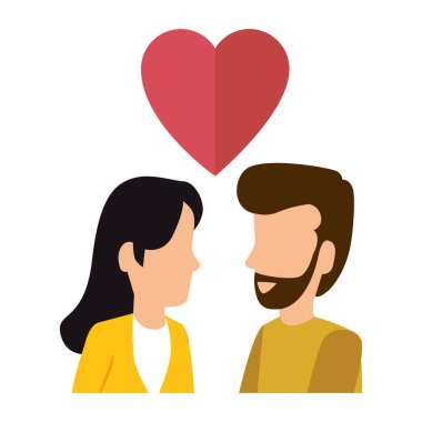 kalp sevgi ile genç Çift