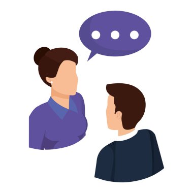 konuşma balonu ile konuşurken iş Çift